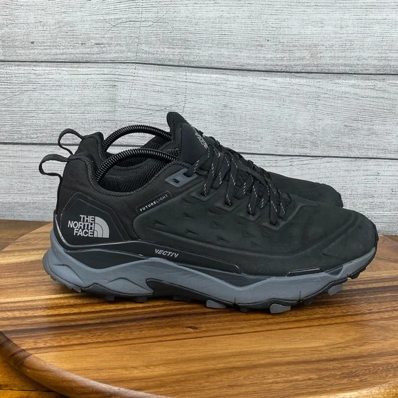 The North Face Vectiv Exploris Waterproof Futurelight Black Leather Shoe Mens 10